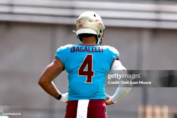 Florida State quarterback DJ Uiagalelei in practice