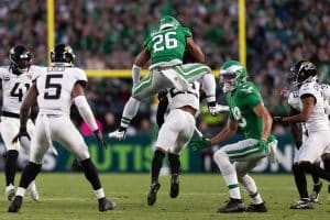Saquon Barkley Backwards Hurdle, Madden